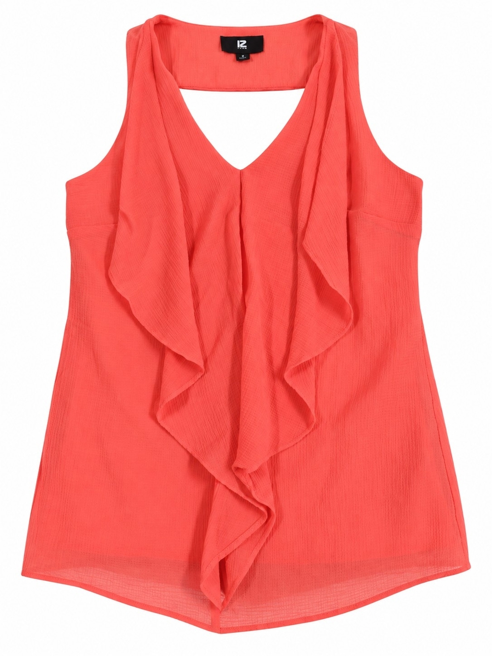 Iz Byer Coral Ruffle Front V-Neck Sleeveless Camisole
